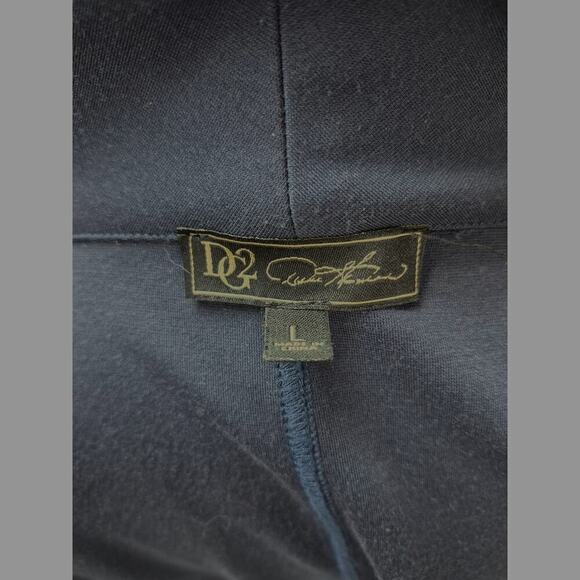 DG2 by Diane Gilman Shawl Collar Jacket Blue Large - Picture 8 of 8